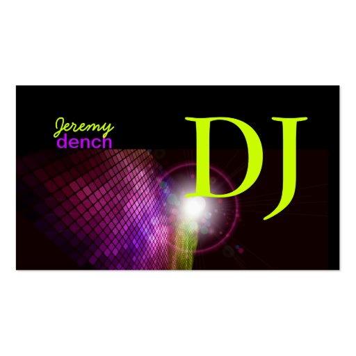 PixDezines Retro DJ+disco tiles Business Cards (front side)