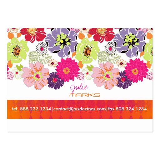 PixDezines Retro Floral ~ Alegre Business Card Template (back side)