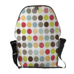 PixDezines Retro Polka Dots/DIY white background rickshaw messenger bags