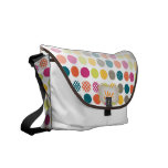 PixDezines Retro Polka Dots/DIY white background rickshaw messenger bags