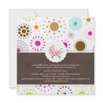 PixDezines Retro Stars, baby shower Personalized Invites