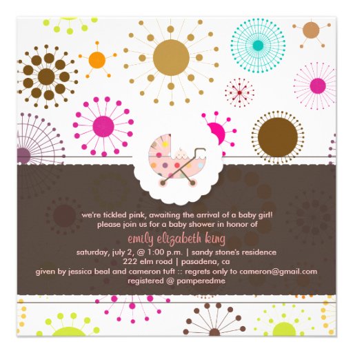 PixDezines Retro Stars, baby shower Personalized Invites