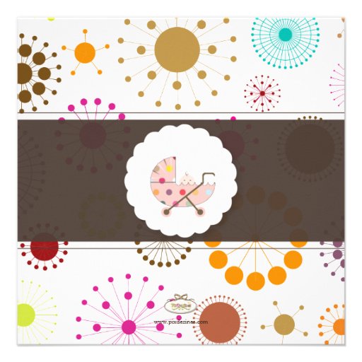 PixDezines Retro Stars, baby shower Personalized Invites