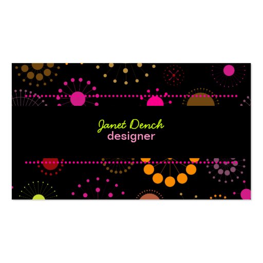 PixDezines Retro Stars, custom background color! Business Card (front side)