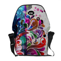 PixDezines retro swirls/diy background colro Courier Bag
