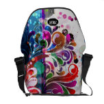 PixDezines retro swirls/diy background colro rickshaw messenger bags