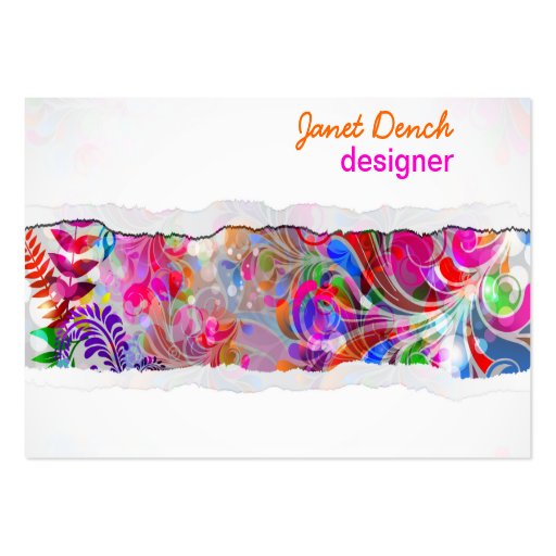 PixDezines retro swirls/neon colors Business Card Templates (front side)