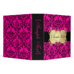 PixDezines Rossi Damask, Black/Pink Binder