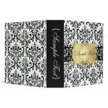 PixDezines Rossi Damask, Black/White 3 Ring Binder