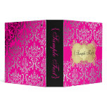 PixDezines Rossi Damask, Faux Silver/Pink Binder