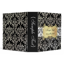 PixDezines Rossi Damask, Pearl/Black Vinyl Binder