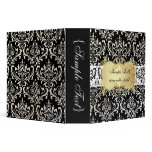 PixDezines Rossi Damask, Pearl/Black Vinyl Binder