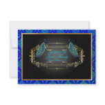 PixDezines rsvp aqua peacocks+vendome damask invitations