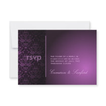 PixDezines RSVP Bijoux Damask/plum Invitations