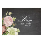 PixDezines rsvp chalkboard+vintage roses invitations