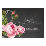 PixDezines rsvp chalkboard+vintage roses+swirls invitations