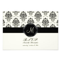 PixDezines rsvp Florentius Damask | DIY color Personalized Invitation
