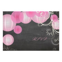 PixDezines rsvp lanterns+chalkboard Invitation