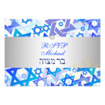 PixDezines rsvp mod stars/bar mitzvah/blue/silver invitations