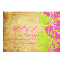 PixDezines rsvp monstera leaves+pearl swirls Custom Invite