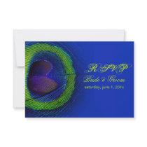 PixDezines rsvp peacock eye/cobalt/diy Custom Invitations