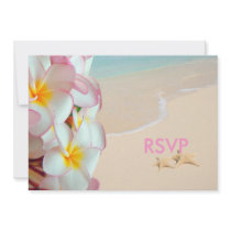 PixDezines rsvp Pink Plumeria/beach/tropical Personalized Announcements