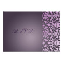 PixDezines rsvp plum flora damask/diy background Custom Announcements