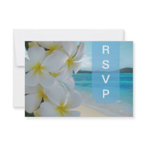 PixDezines rsvp Plumeria Lei /beach Custom Invite