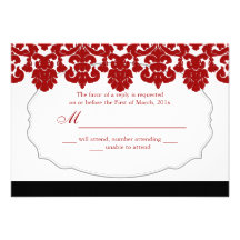 PixDezines rsvp red flora damask/diy background Personalized Invite