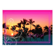 PixDezines rsvp Sunset at A-Bay+swirls Custom Invitations