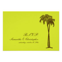 PixDezines rsvp Twin Palms, Chocolate+endive Personalized Invites