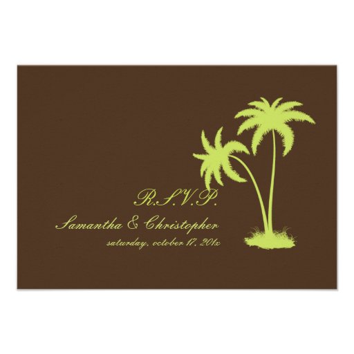 PixDezines rsvp Twin Palms, Chocolate+Kiwi Custom Announcements