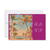PixDezines rsvp Vintage Beach Scence/Aloha/Luau Custom Invites