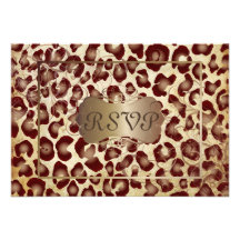 PixDezines RSVP, Vintage Leopard Personalized Invite
