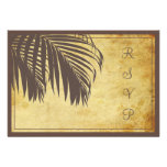 PixDezines rsvp Vintage Palm fronds/beach/brown Custom Invitation