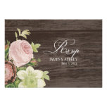 PixDezines rsvp vintage roses+wood panel invitations