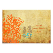 PixDezines rsvp Vintage Seahorse, beach party Announcements
