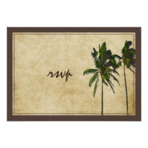 PixDezines rsvp vintage twin palms/diy fonts Custom Invitations