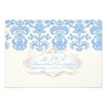 PixDezines rsvp wedgewood blue Isabella damask Invite