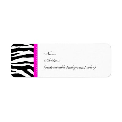 PixDezines Safari, white + black, zebra Custom Return Address Labels