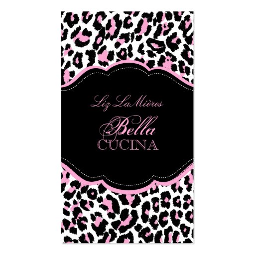 PixDezines Sassy cheetah print/pink+black Business Card