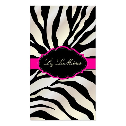 PixDezines Sassy zebra pattern/DIY color/black Business Cards