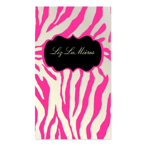 PixDezines Sassy zebra print Business Cards (back side)