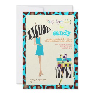 PixDezines Sexy mama jaguar/zebra baby sprinkle invitation