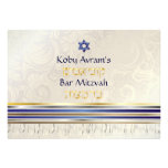 PixDezines silk talit/Stylish Bar Mitzvah/gold invitations