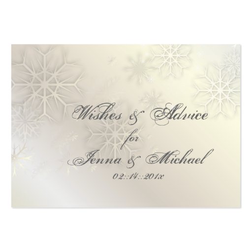 PixDezines Snow Flakes Wishes + Advice Cards Business Card Template (front side)