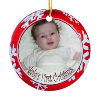 PixDezines Snowflakes Baby's First Christmas ornament