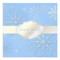 PixDezines Snowflakes, Winter Wedding/DIY color! Custom Announcements
