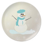 PixDezines Snowman+aqua beret plates