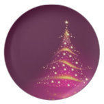 PixDezines Sparkling Christmas Trees/hot pink plates